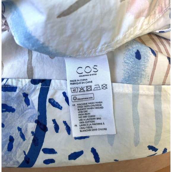 COS Midi Skirt Womens Size 2 Abstract Print Asymmetrical Cotton Artsy Unique - Picture 4 of 6